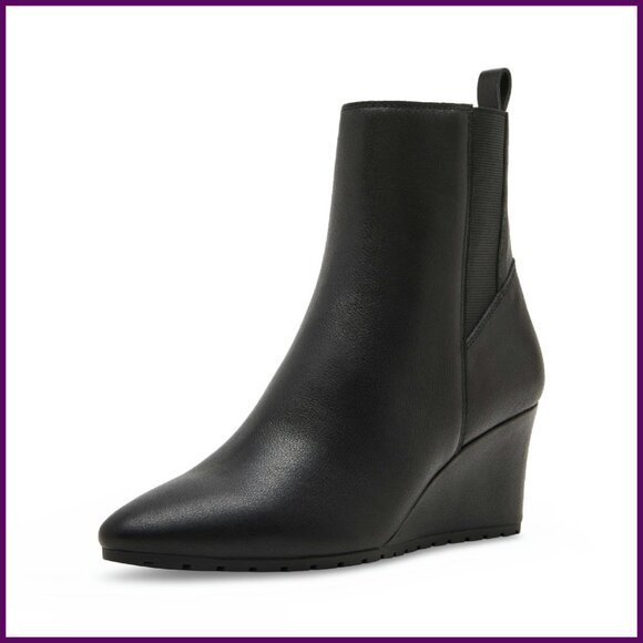 Waterproof Wedge Booties Size 7.5 3-Inch Heel Cushioned Insole